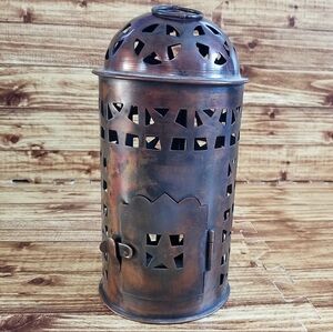 Rustic Metal Star Lantern Candle Holder Votive 8.5 Inches